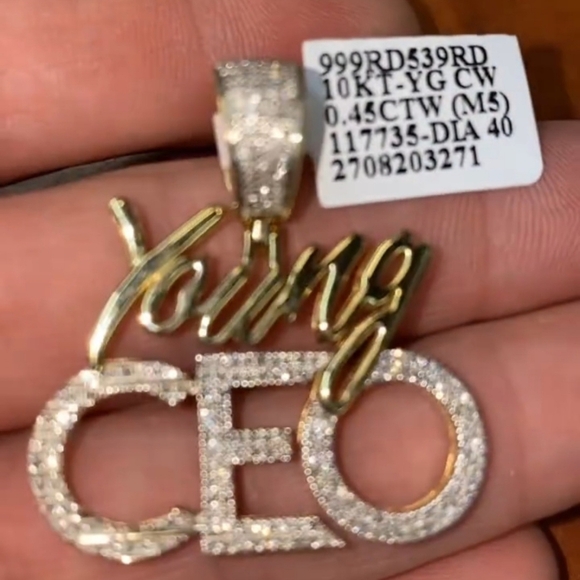 10k gold pendant with real diamonds - Picture 4 of 7